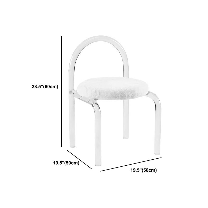Glam Style Acrylic White Slate Table Top Transparent Base with 2 Drawer Dresser