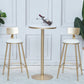 Bartisch aus massivem Holz, Gold- und Metallbasis, Bartisch für Küche, Wohnzimmer, Kaffeezimmer