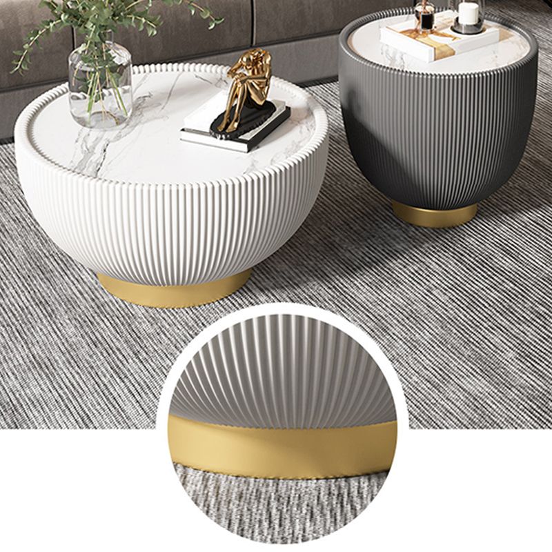 Stone Round Coffee Table Glam Pedestal Coffee Cocktail Table Set Clearhalo 'Coffee & Accent Tables' 'Coffee Tables' 'coffee_tables' 'furn' 'furn_coffee_tables' 'Furniture' 'Living Room Furniture' 1200x1200_cc1a91d8-c81c-4e7c-8a75-65ffac98b6bb