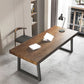 Bureau d'écriture rectangulaire industriel bureau de bureau en bois massif avec jambes noires