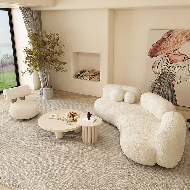 Eigentijdse strakke achterbank armloze gebogen loveseat voor woonkamer