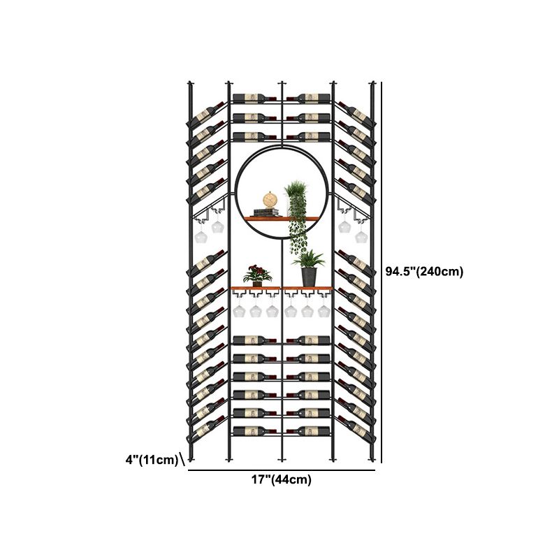 Iron Floor Wine Bottle & Glass Rack Black Industrial Wine Rack with Stemware Holder Clearhalo 'furn' 'furn_wine_racks' 'Furniture' 'Kitchen & Dining Furniture' 'Wine Racks' 'wine_racks' 1200x1200_cc1c0f45-ae77-4edf-bde2-142e2d4d77ab