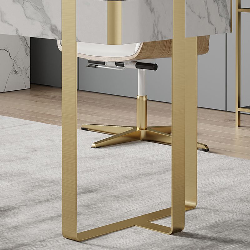 Dessert en pierre et en acier inoxydable traîneau de bureau de 2 dessins pour la maison