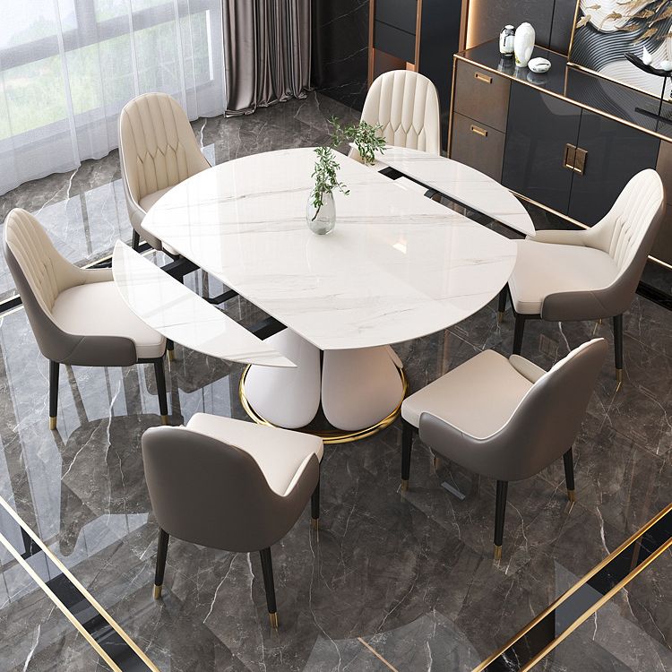 Modern Round Dining Table Sintered Stone Dining Table with Pedestal Base for Home Kitchen Dinner Clearhalo ' dining_table' 'Dining Tables & Seating' 'Dining Tables' 'furn' 'furn_dining_table' 'Furniture' 'furniture_dining_table' 'Kitchen & Dining Furniture' 'kitchen&dining_furn' 'kitchen' 'kitchen_dining_table' 1200x1200_cc1d1755-4429-4ab0-8b44-15ff9cc065e5