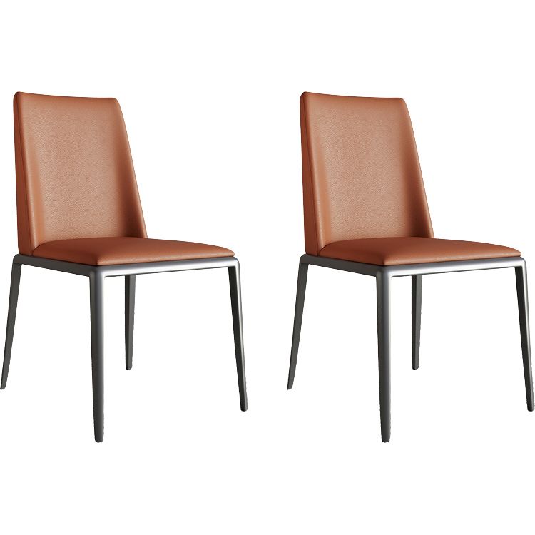 Silberbein zeitgenössischer Kunstleder -Esszimmerstuhl für Zuhause