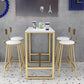 Gold Metal Pub Table Set for Small Places Glam Faux Leather 1/3/5 Pieces Bar Set Clearhalo 'Bar Furniture' 'furn' 'furn_home_bar_bar_sets' 'Furniture' 'Home Bars & Bar Sets' 'home_bar_bar_sets' 'Kitchen & Dining Furniture' 1200x1200_cc220bf4-1db0-4aa4-aac9-a38b122f8603