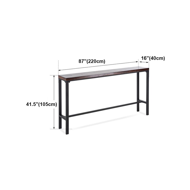 Wood Bar Dining Table Industrial Bar Dining Table with Trestle Base Clearhalo 'Bar Furniture' 'Bar Tables' 'bar_tables' 'furn' 'furn_bar_tables' 'Furniture' 'furniture_bar_tables' 'Kitchen & Dining Furniture' 1200x1200_cc227a7b-41ca-4d0d-b7e9-6f42ac9ee3e1