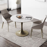 Round Tulip Base Dining Site Table Traditional Luxury Dinette Table for Home Clearhalo ' dining_table' 'Dining Tables & Seating' 'Dining Tables' 'furn' 'furn_dining_table' 'Furniture' 'furniture_dining_table' 'Kitchen & Dining Furniture' 'kitchen&dining_furn' 'kitchen' 'kitchen_dining_table' 1200x1200_cc231750-fe9d-4146-a479-5e8ca2d30a68