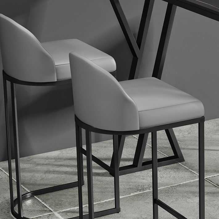 White Modern Style Rectangle Bar Table in Faux Marble and Metal Coffee Shop Bar Table Clearhalo 'Bar Furniture' 'Bar Tables' 'bar_tables' 'furn' 'furn_bar_tables' 'Furniture' 'furniture_bar_tables' 'Kitchen & Dining Furniture' 1200x1200_cc23548d-005b-4544-bbbd-07c6ae3a48e2