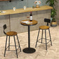 Industrial 1/3/4/5 Pieces Bar Table Set Round Pine Wood Counter Table with Stools for Cafe Clearhalo 'Bar Furniture' 'furn' 'furn_home_bar_bar_sets' 'Furniture' 'Home Bars & Bar Sets' 'home_bar_bar_sets' 'Kitchen & Dining Furniture' 1200x1200_cc239e33-7b2e-4bdc-a204-c9aa7844f01c