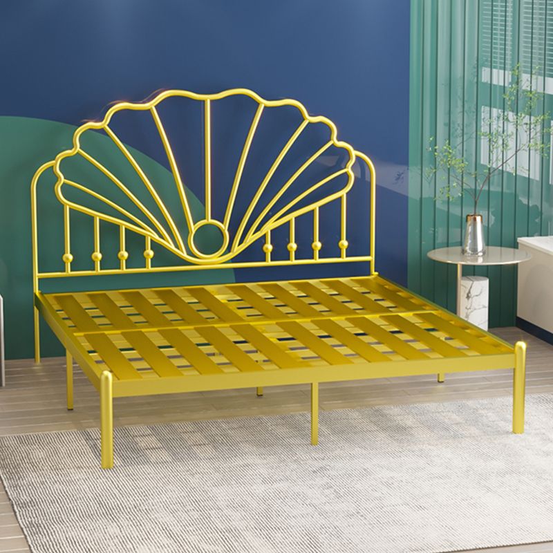 Cadre de lit en fer, cadre de lit de grille de fil en couleur unie avec des jambes métalliques
