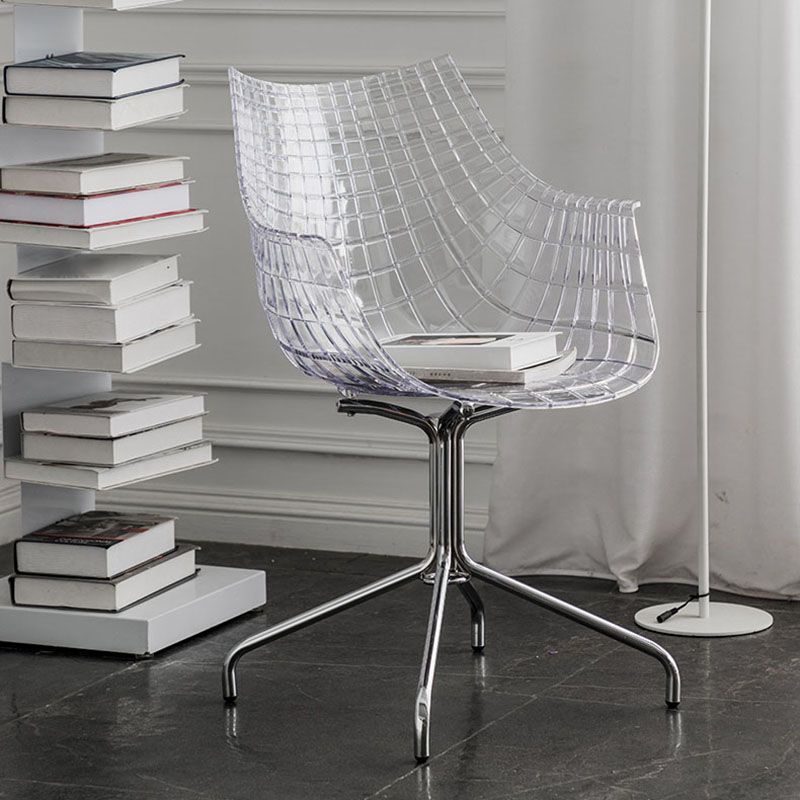 Contemporary Style Dining Chairs Arm Chairs for Kitchen with Metal Legs