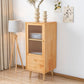 Contemporary Solid Wood Cabinet Glass Paned 1 - Door Natural Chest with Drawers Clearhalo 'Cabinets & Chests' 'cabinets_chests' 'furn' 'furn_cabinets_chests' 'Furniture' 'Living Room Furniture' 1200x1200_cc26d3c7-dfc0-4b94-a4d4-a16cffb31eae