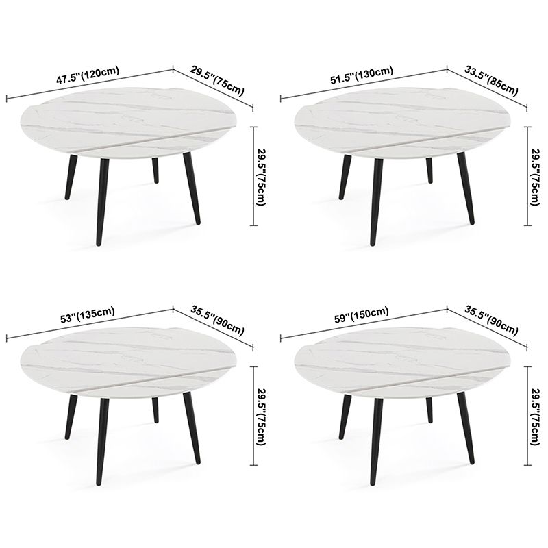 Modern Style Sintered Stone Dining Table White Round Table with Metal Base for Home Clearhalo ' dining_table' 'Dining Tables & Seating' 'Dining Tables' 'furn' 'furn_dining_table' 'Furniture' 'furniture_dining_table' 'Kitchen & Dining Furniture' 'kitchen&dining_furn' 'kitchen' 'kitchen_dining_table' 1200x1200_cc274cd7-796f-4ee7-89f1-ac350ab9773d