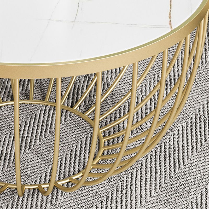 Tavolino da caffè a tamburo a singolo ardesia moderno tavolino rotondo minimalista