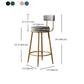 Glam Metal Upholstered Bar Stool Bristol Barstool with Iron Legs and Low Back Clearhalo 'Bar Furniture' 'Bar Stools' 'bar_stools' 'furn' 'furn_bar_stools' 'furniture_bar_stools' 'Kitchen & Dining Furniture' 'kitchen&dining_furn' 'kitchen' 'kitchen_furn' Furniture' 1200x1200_cc27fba1-706d-4e79-983a-1c791d23de6f