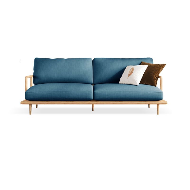 Leinen moderne Einbausofa Standard -Holzsofa für Wohnzimmer, Wohnung