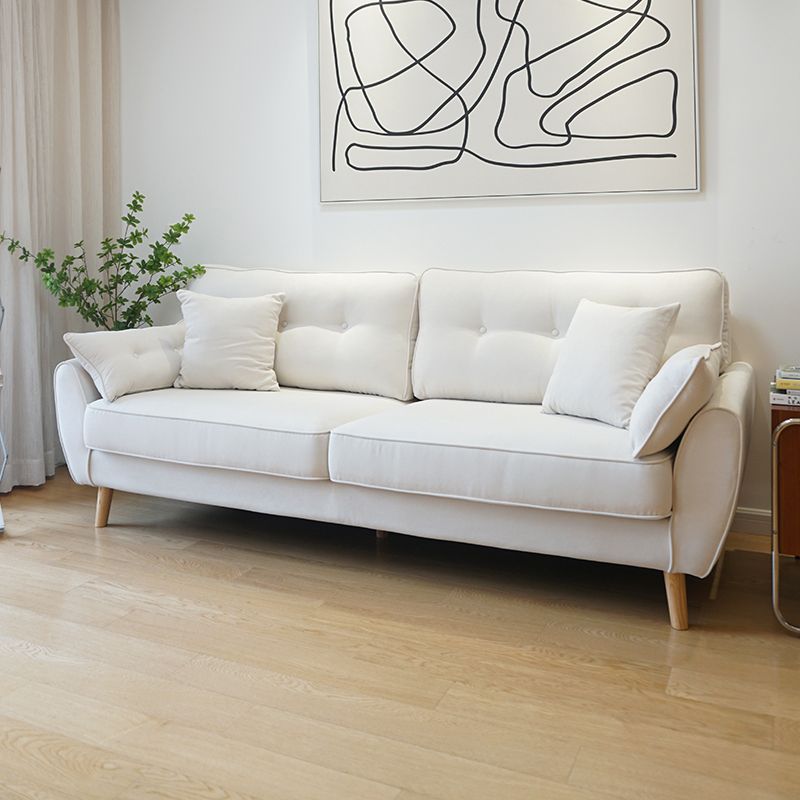 Loose Back Linen Square Arm Sofa with slipcovered Hair Pin Legs Settee Clearhalo 'furn' 'furn_sofas' 'Furniture' 'furniture_sofas' 'kitchen' 'kitchen_sofas' 'Living Room Furniture' 'Sofa' 'sofas' 1200x1200_cc2965db-53da-4831-8e2d-d573d78a9277