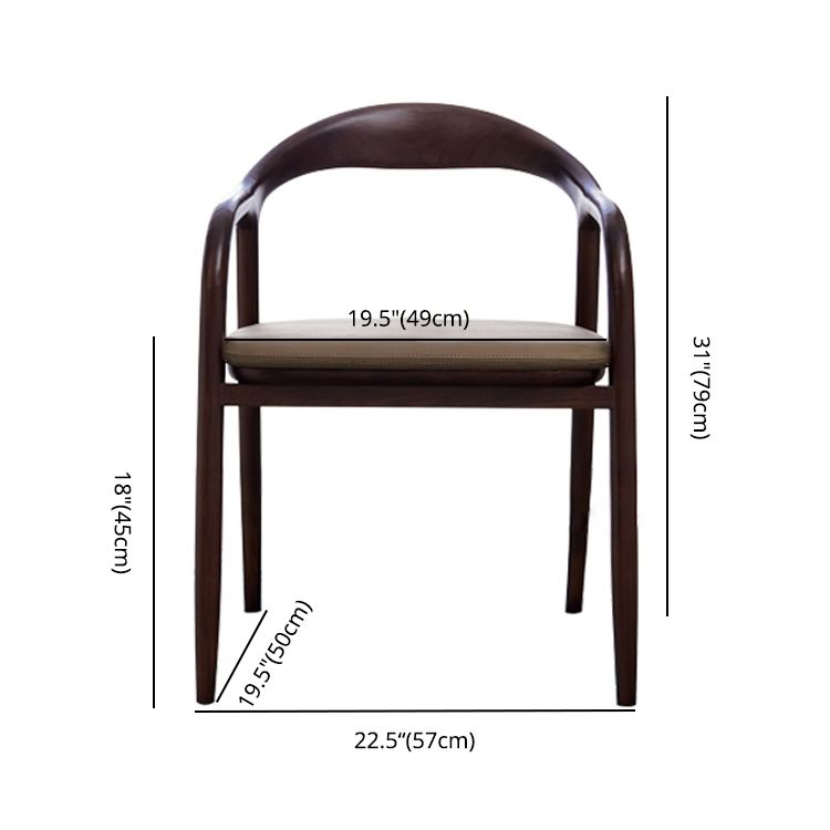 Minimalist Kitchen Opening Back Dining Arm Chair Solid Wood Dining Arm Chair Clearhalo ' kitchen&dining_furn' 'Dining Chairs' 'Dining Tables & Seating' 'dining_chair' 'furn' 'furn_dining_chair' 'Furniture' 'furniture_dining_chair' 'Kitchen & Dining Furniture' 'kitchen' 1200x1200_cc2a131c-23bf-4d8d-92ca-7cbd4e746416