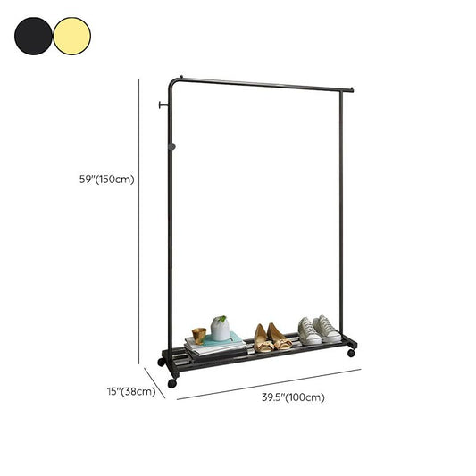Industrial Coat Rack Metallic Freistandardkleiderregal mit universellem Rad