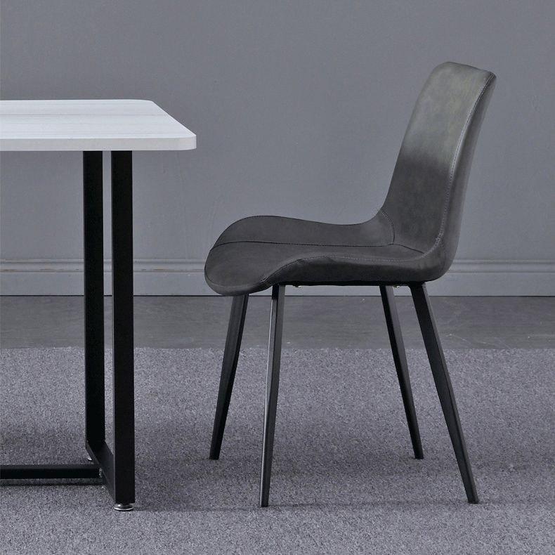 Silla de comedor de comedor de cuero sintética contemporánea para uso en el hogar