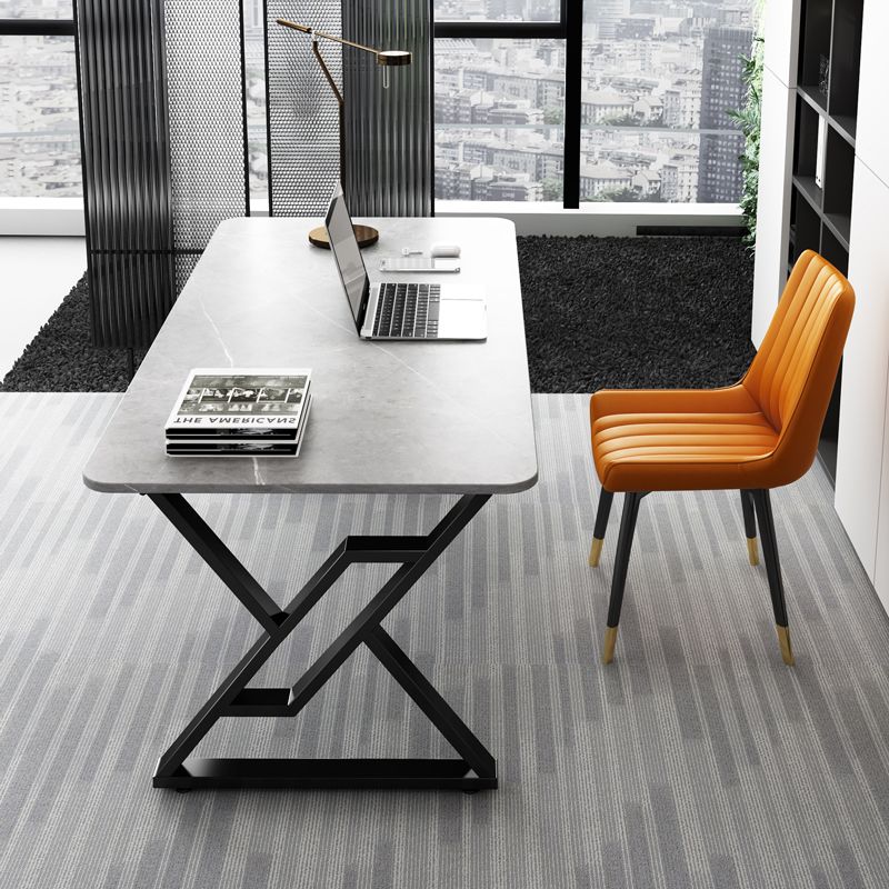 Industrial Stone Sled Writing Desk Rectangular Office Desk for Home Clearhalo 'furn' 'furn_office_desk' 'Furniture' 'Office Desks' 'Office Furniture' 'office_desk' 1200x1200_cc2cc521-ef61-4d74-b640-8d35a214b318