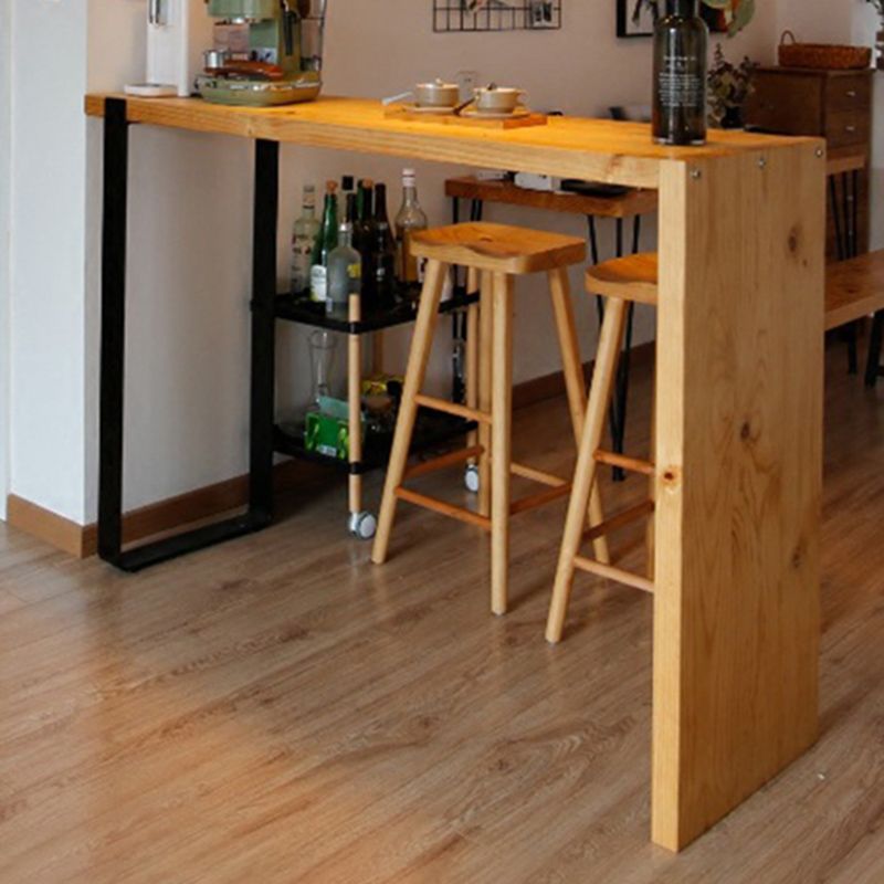 Modern Bar-height Table Solid Wood Top Bistro Pub Table for Dining Room Clearhalo 'Bar Furniture' 'Bar Tables' 'bar_tables' 'furn' 'furn_bar_tables' 'Furniture' 'Kitchen & Dining Furniture' 1200x1200_cc2d3f22-2efd-4558-b176-dab21a924913