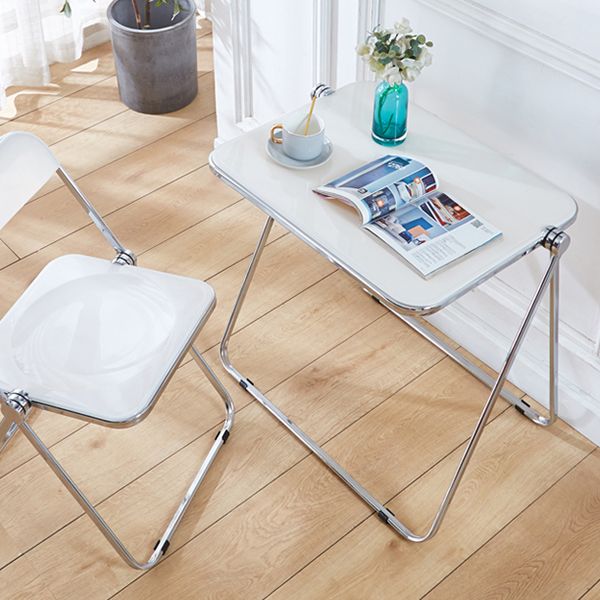 Acrylic Curved Writing Desk Folding Contemporary Desk 25.2"L x 19.7"W x 27.6"H Clearhalo 'furn' 'furn_office_desk' 'Furniture' 'Office Desks' 'Office Furniture' 'office_desk' 1200x1200_cc2f74af-e466-4bc4-8ae6-f4266089ef78