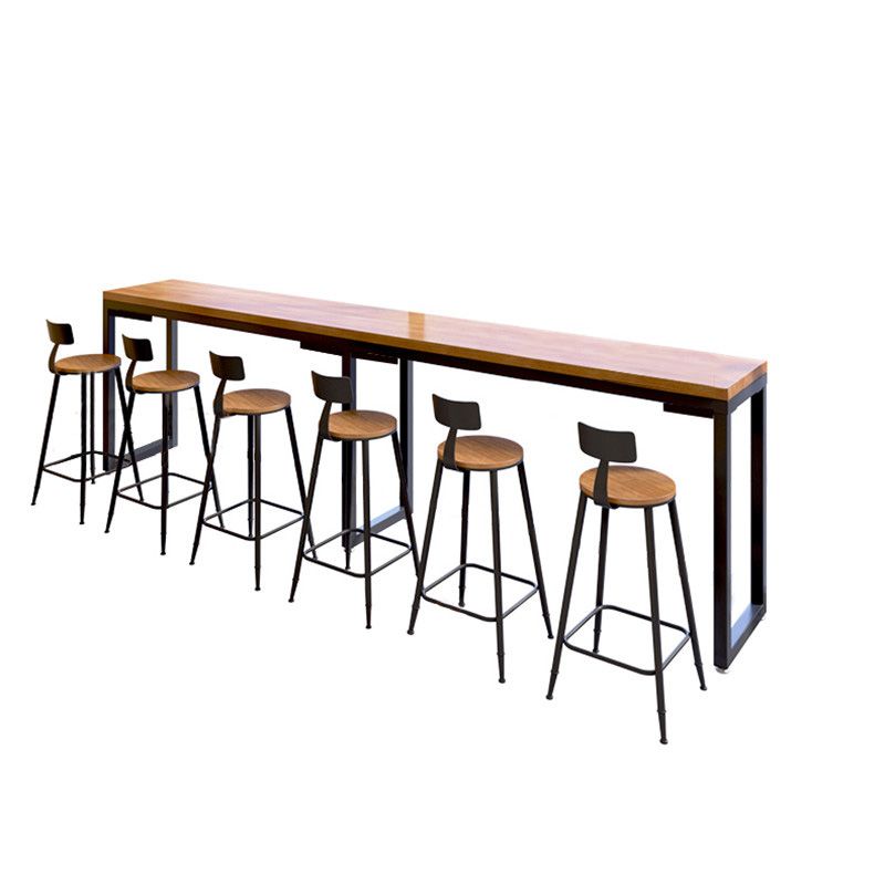 Industrial Rectangle Bar Height Table Solid Wood Bistro Bar Desk for Indoor Clearhalo 'Bar Furniture' 'Bar Tables' 'bar_tables' 'furn' 'furn_bar_tables' 'Furniture' 'Kitchen & Dining Furniture' 1200x1200_cc2fd3db-de9d-40cc-8874-6868477655f6