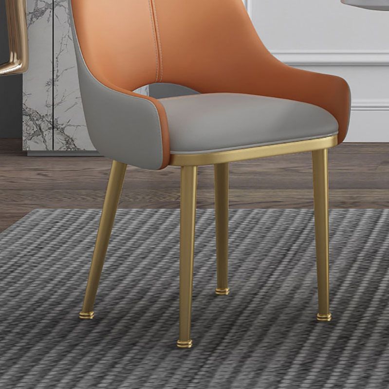 Scandinavian Leather Dining Chairs Upholstered Solid Back Chair for Kitchen Clearhalo ' kitchen&dining_furn' 'Dining Chairs' 'Dining Tables & Seating' 'dining_chair' 'furn' 'furn_dining_chair' 'Furniture' 'furniture_dining_chair' 'Kitchen & Dining Furniture' 'kitchen' 1200x1200_cc317ec8-4c89-465f-9887-73eb60329ddc