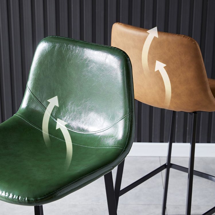Scandinavian Leather Restaurant Stool Matte Finish Footrest Barstool Clearhalo 'Bar Furniture' 'Bar Stools' 'bar_stools' 'furn' 'furn_bar_stools' 'Furniture' 'furniture_bar_stools' 'Kitchen & Dining Furniture' 1200x1200_cc31a3f6-23a6-42d6-b52e-475e7d602c27