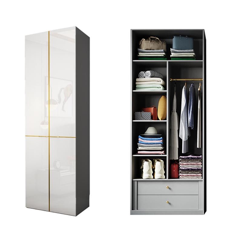 Armoire armoire de garde-robe moderne avec rail de vêtements