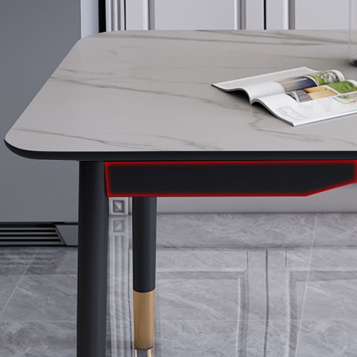 Minimalist Dining Table Rectangle Formal Dinette Set with Solid Wood Base Clearhalo 'Dining Room Sets' 'Dining Tables & Seating' 'dining_room_set' 'furn' 'furn_dining_room_set' 'Furniture' 'furniture_dining_room_set' 'Kitchen & Dining Furniture' 'kitchen&dining_furn' 'kitchen' 1200x1200_cc36fa9b-ec55-4da4-96df-a6f7c6b43e5d