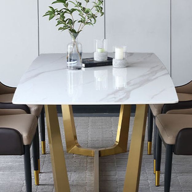 Contemporary 1/4/5/7 Pieces Furniture Sintered Stone Dining Table Set with Golden Base Clearhalo 'Dining Room Sets' 'Dining Tables & Seating' 'dining_room_set' 'furn' 'furn_dining_room_set' 'Furniture' 'furniture_dining_room_set' 'Kitchen & Dining Furniture' 'kitchen&dining_furn' 'kitchen' 1200x1200_cc3821c2-7273-47b7-86bd-8ec331165ff2