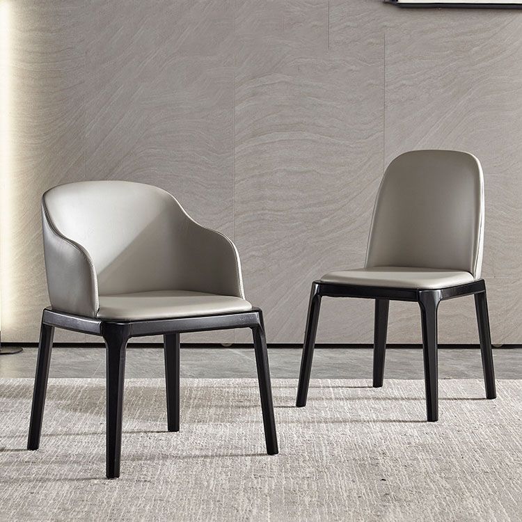 Industrial Home Parsons Side Chair Leather Dining Chair with Wood Legs Clearhalo ' kitchen&dining_furn' 'Dining Chairs' 'Dining Tables & Seating' 'dining_chair' 'furn' 'furn_dining_chair' 'Furniture' 'furniture_dining_chair' 'Kitchen & Dining Furniture' 'kitchen' 1200x1200_cc383a16-0963-4815-912e-b510a465cda7