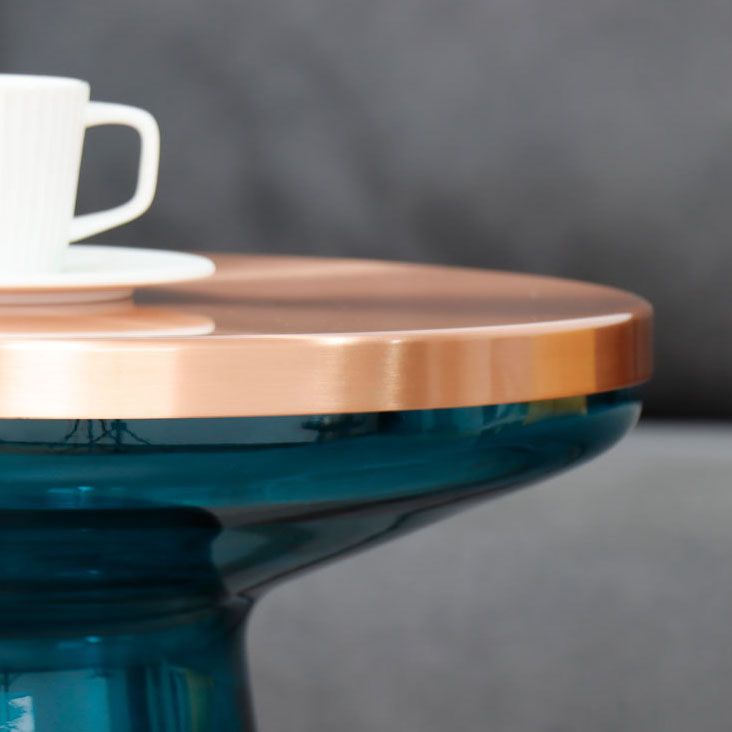 20.47" Tall Mid-century Style Side End Table Glass Pedestal Round Sofa Side Accent Table Clearhalo 'Coffee & Accent Tables' 'End & Side Tables' 'end_side_tables' 'furn' 'furn_end_side_tables' 'Furniture' 'Living Room Furniture' 1200x1200_cc38429a-a5ff-4e28-b5c1-f99c608fc932