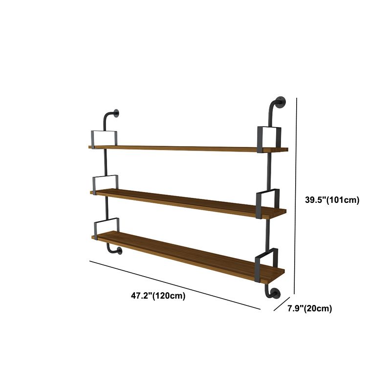 7.9" W Pine Bookcase Wall Mounted Modern Horizontal Book Shelf