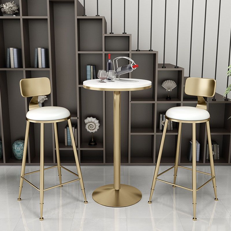 Marble Bar Table Glam Style Gold Base Bistro Table for Indoor Clearhalo 'Bar Furniture' 'Bar Tables' 'bar_tables' 'furn' 'furn_bar_tables' 'Furniture' 'furniture_bar_tables' 'Kitchen & Dining Furniture' 'kitchen&dining_furn' 'kitchen' 1200x1200_cc3aae74-e169-4134-b64b-e4620377fd42