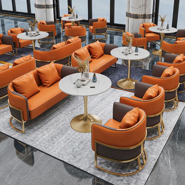Traditional Luxury Dining Table for Home Round Table with Metal Tulip Base Clearhalo 'Dining Tables & Seating' 'Dining Tables' 'dining_table' 'furn' 'furn_dining_table' 'Furniture' 'Kitchen & Dining Furniture' 1200x1200_cc3d8582-2fee-4979-b9f6-1bfe7dfd09f2