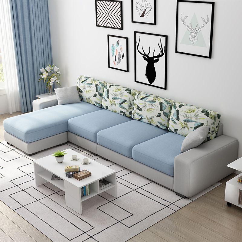 Nordic Assembled Linen Living Room Square Arm Pillows Sofa Chaise Clearhalo 'furn' 'furn_sectionals' 'Furniture' 'Living Room Furniture' 'Sectionals' 1200x1200_cc3dbacb-f5dc-4daa-88f0-4b338f5e2a4a