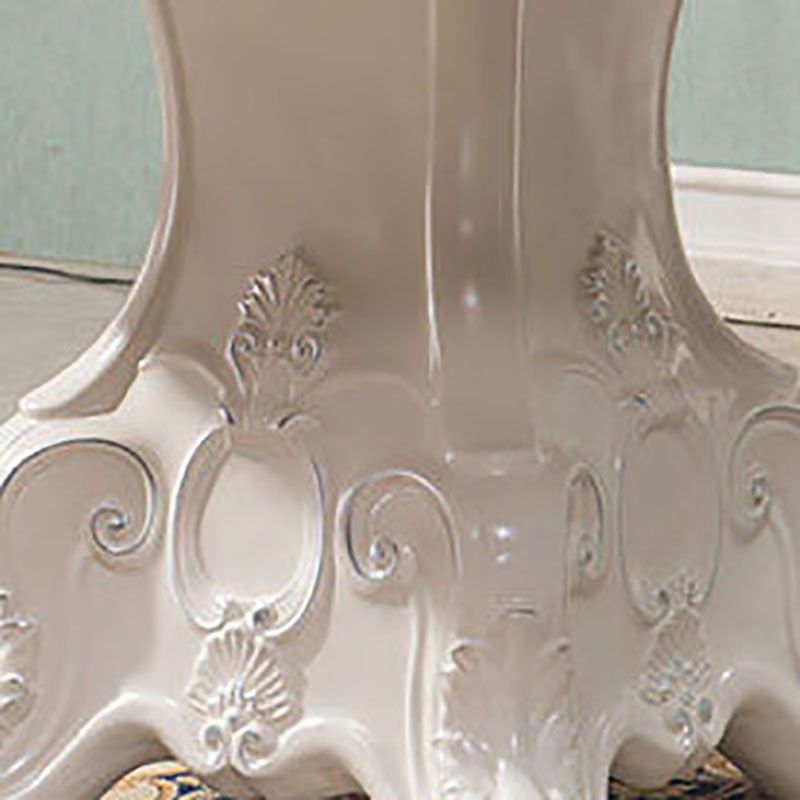 Stone Top Dining Table Round Table with Pedestal Base in White Clearhalo 'Dining Tables & Seating' 'Dining Tables' 'dining_table' 'furn' 'furn_dining_table' 'Furniture' 'Kitchen & Dining Furniture' 1200x1200_cc3e8319-0420-42e0-9151-2420702e6c28