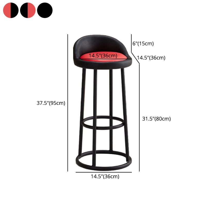 Modern Armless Counter Stool Steel Milk Tea Shop Bar Stool with Leather Cushion and Pedal Clearhalo 'Bar Furniture' 'Bar Stools' 'bar_stools' 'furn' 'furn_bar_stools' 'furniture_bar_stools' 'Kitchen & Dining Furniture' 'kitchen&dining_furn' 'kitchen' 'kitchen_furn' Furniture' 1200x1200_cc3eb569-4903-4da0-bde4-4c9d2347689d