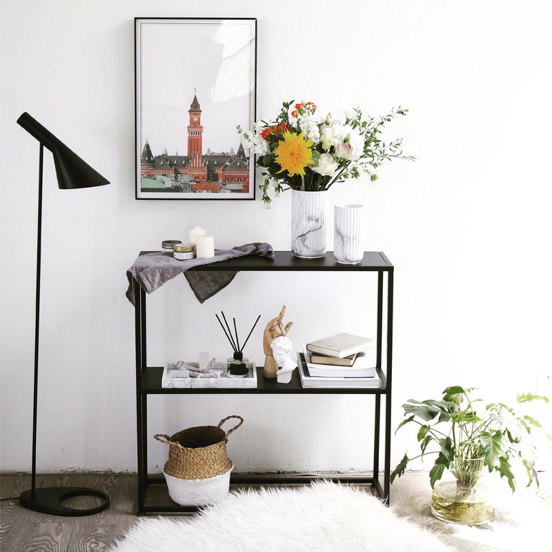 31.5" Tall Modern Console Table Iron Accent Table with Shelf Clearhalo 'Console Tables' 'console_tables' 'Entry & Mudroom Furniture' 'furn' 'furn_console_tables' 'Furniture' 1200x1200_cc3ffa13-9205-4347-938f-497a8e978b1d