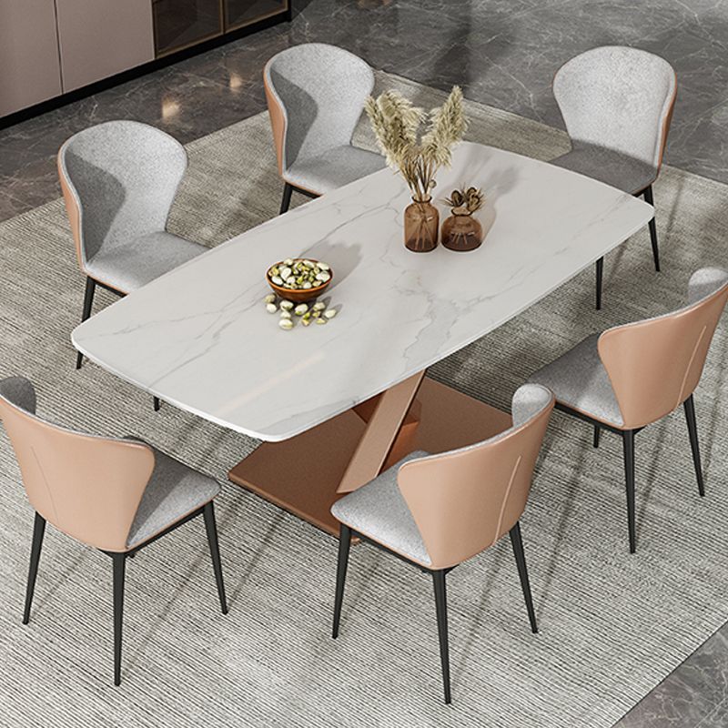 Modern Golden Base Dining Table Stone Table for Kitchen Dining Room