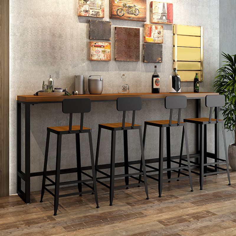 Moderne stijl 1/5/9-delige bartafelset rechthoekig grenenhouten aanrechttafel voor café