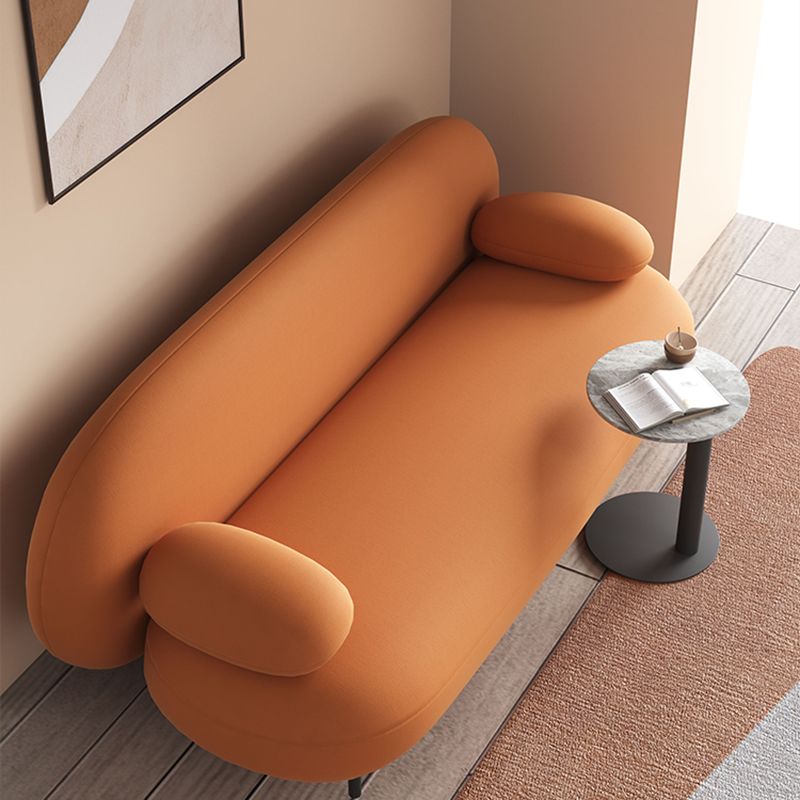 Contemporary Pillow Top Arm Standard Sofa Faux Leather Tight Back Sofa