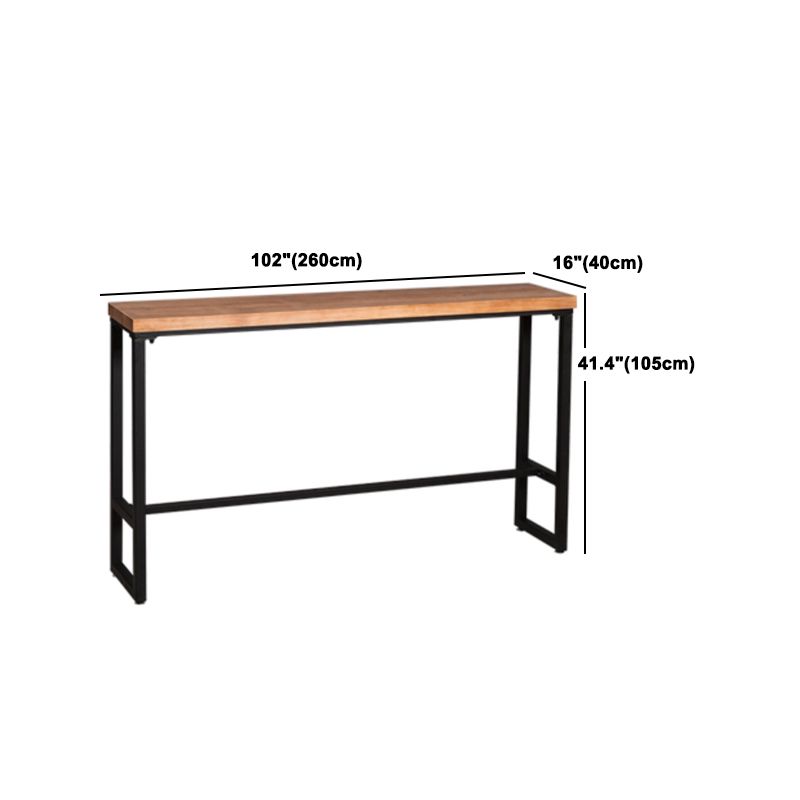 1/4/5/7 Pieces Industrial Iron Bar Table Set Rectangle Pine Wood Bistro Set with Footrest Clearhalo 'Bar Furniture' 'furn' 'furn_home_bar_bar_sets' 'Furniture' 'Home Bars & Bar Sets' 'home_bar_bar_sets' 'Kitchen & Dining Furniture' 1200x1200_cc412d84-7fea-4efe-b567-200ce25c24e1