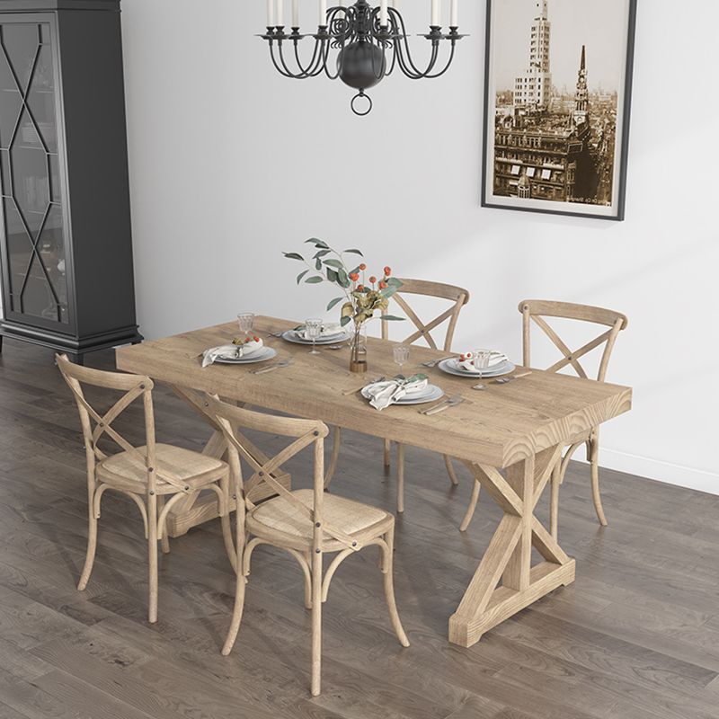 Farmhouse Dining Room Set Wood Trestle Standard Height Table for Dining Room Clearhalo 'Dining Room Sets' 'Dining Tables & Seating' 'dining_room_set' 'Furniture' 'furniture_dining_room_set' 'Kitchen & Dining Furniture' 'kitchen&dining_furn' 'kitchen' 1200x1200_cc413aaf-7cd0-4a1b-97f4-c440039fe313