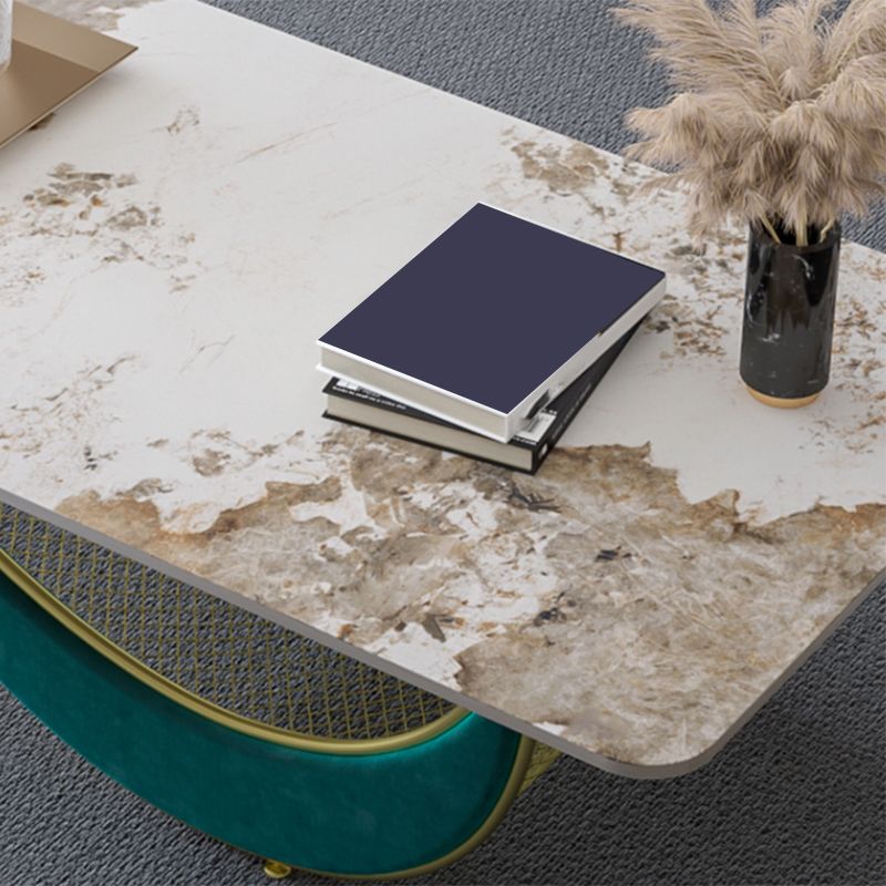 Glam Slate Coffee Table  Rectangular Coffee Table for Bedroom and Living Room