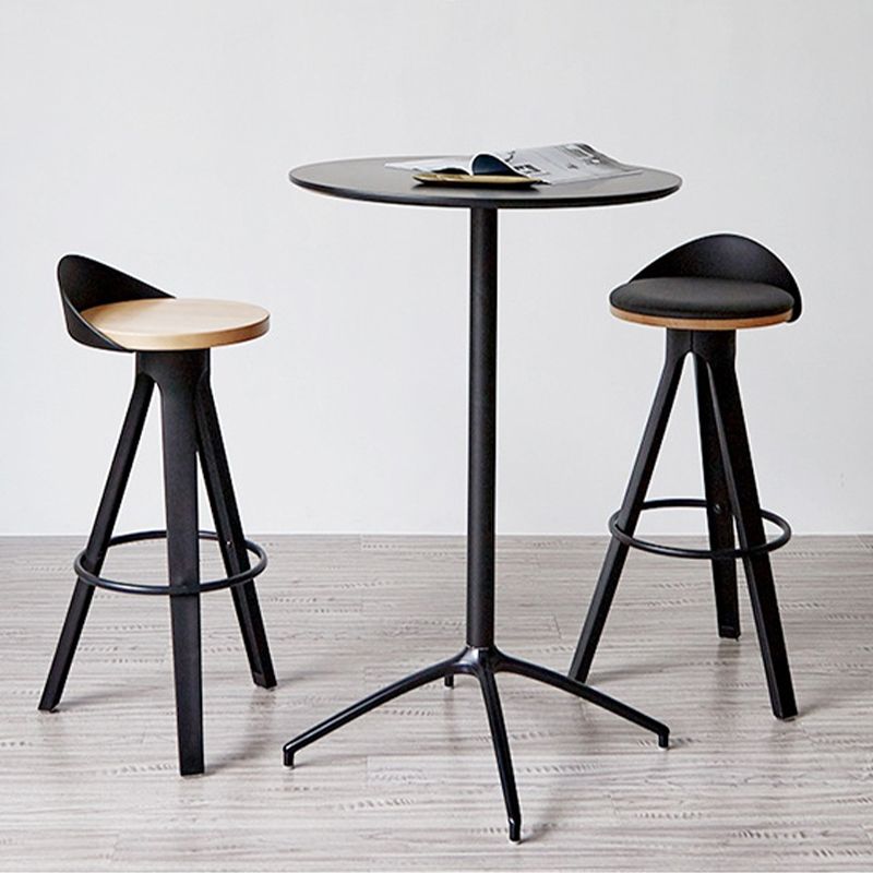Contemporary Counter Height Stools with Low Back for Living Room